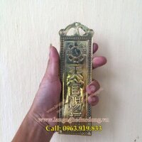thẻ đồng thiên quan tứ phước bát quái, thẻ thiên quan tứ phước, vật phẩm phong thủy bằng đồng
