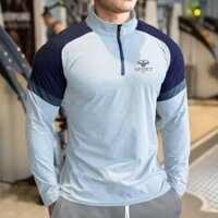 Thể Dục Nhanh Khô Quần Áo Nam Nhẹ Chạy Bộ Thể Thao Dài Tay Top Thoáng Khí Skinny Half-Zipper Huấn Luyện Quần Áo Leo Núi Ngoài Trời