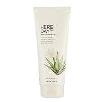 THE FACE SHOP Sữa rửa mặt tạo bọt Herb Day 365 Master Blending Facial Foaming Cleanser Aloe & Bean 170ML