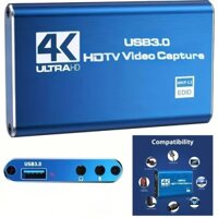 Thẻ ghi âm và Video TV màu xanh 4K @ 60HZ HD, Bộ chuyển đổi ghi USB 3.0 Thiết bị ghi Video 1080P 60FPS, Ghi trò chơi, Công tắc thích hợp, Phát sóng trực tiếp, Hỗ trợ hộp X / OBS