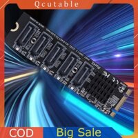 Thẻ mở rộng M.2 MKEY PCI-E Thẻ chuyển đổi 5 / 6 cổng NVME sang SATA Bộ chuyển đổi 6Gpbs