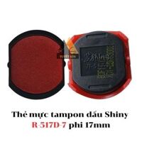Thẻ mực tampon dấu lật Shiny R-517-7 phi 17mm - tăm bông dùng cho dấu R517                         &nbsp(&nbspĐỎ&nbsp)