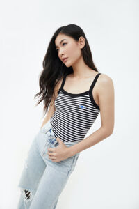 The Muse Tank - Black and White Stripe