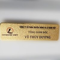 Thẻ nhân viên đồng mạ vàng 24k, cài ghim, nam châm