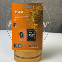 Thẻ nhớ 32g AGI Class 10 sử dụng cho các dòng camera IP wifi - tặng kèm adapter theo thẻ   chính hãng bảo hành 3 năm