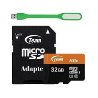 Thẻ Nhớ 32GB Micro SDHC Team 500x Class 10 U1-80MB/s (Đen Cam) – Hàng Chính Hãng + Tặng Đèn Led