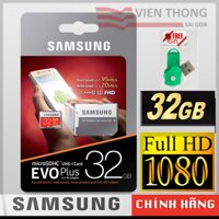 Thẻ nhớ 32gb Samsung EVO Plus  Micro SDHC up to 95MB/s kèm adapter micro to SD tặng đầu đọc thẻ micro 2.0 (mẫu ngẫu nhiên)