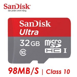 Thẻ nhớ SDHC Sandisk Ultra - 32 GB, 98 MB/S