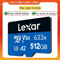 Thẻ nhớ 512Gb Lexar - tặng kèm Adapter chuyển SD - Thẻ nhớ MicroSDXC 512GB – U3, V30, A2