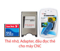 Thẻ nhớ 512Mb, Adapter, đầu đọc thẻ cho máy CNC