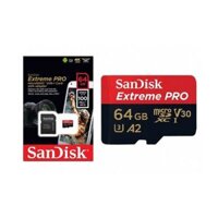 Thẻ nhớ 64G Extreme Pro MicroSD Sandisk tốc độ cao 4K cho camera, flycam tặng kèm adapter áo thẻ nhớ tiện dụng