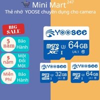Thẻ nhớ 64GB 32GB YOOSEE Class 10, Thẻ nhớ Yoosee camera IP wifi, Điện thoại, loa đài - Bảo hành 5 năm 1 đổi 1