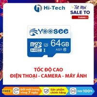 Thẻ nhớ 64GB Class 10 U3 tốc độ cao chuyên lưu Camera wifi, camera hành trình, máy ảnh và điện thoại