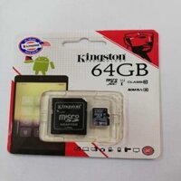 Thẻ nhớ 64GB Micro SDHC Kingston Class 10 UHS-I 80MB/s + Adapter (Hàng chính hãng)