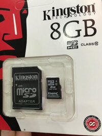 Thẻ nhớ 8GB Kingston Micro SDHC Class 10 (full HD) - Tặng đầu đọc thẻ nhớ Micro SD