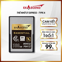 Thẻ nhớ CF cho máy ảnh, Thương hiệu Exascend Cfexpress Type A 180GB Essential, Bảo hành 5 năm 1 đổi 1