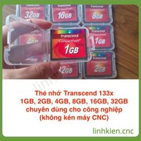 Thẻ nhớ CF Compact Flash Transcend 133x 1GB, 2GB, 4GB, 8GB, 16GB, 32GB dùng cho công nghiệp, máy phay - máy tiện CNC