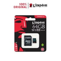 Thẻ nhớ Kingston microSDHC Canvas Go Class 10 Tốc độ đọc 90Mb/s quay phim 4K cho GoPro, Flycam, máy quay dung lượng 64Gb