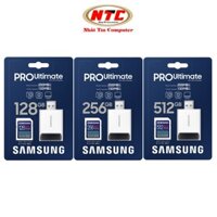Thẻ nhớ Máy Ảnh SDXC SAMSUNG PRO Ultimate kèm đầu đọc cổng USB -  chuẩn UHS-I U3 V30 4K đọc 200MB/s ghi 130MB/s (xanh)
