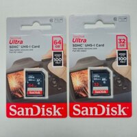 Thẻ nhớ Máy Ảnh SDXC SanDisk Ultra 128GB / 64GB / 32GB tốc độ 100MB/s (Xanh) - Nhất Tín Computer