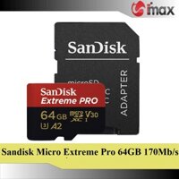 Thẻ nhớ máy quay Micro SDXC 64GB 170/90MB/s Extreme Pro