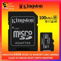 Thẻ Nhớ Micro SD 64 GB Kingston 100 MB/giây Loại 10 Lựa Chọn Với Bộ Chuyển Đổi SD (Sdcs2/64 GB)