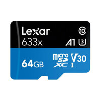 Thẻ nhớ Micro SD 64GB Lexar – SDXC UHS-I High Performance 633x 100MB/s U3 4K w/adapter TF Memory Card