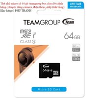 Thẻ nhớ micro sd 64gb teamgroup box class10 chính hãng (chuyên dùng camera, điện thoại, máy tính bảng)