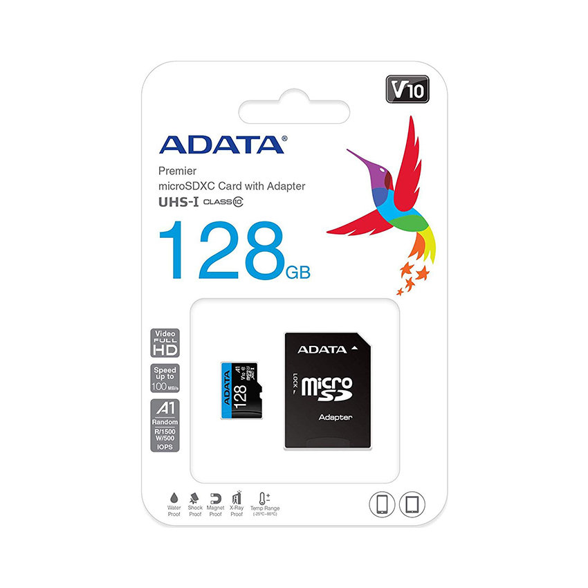 Thẻ nhớ Micro SD Adata 128GB UHS-I CLASS10 AUSDX128GUICL10A1-RA1