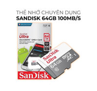 Thẻ Nhớ Micro Sd Sandisk Ultra 64gb Uhs-I 100mb/S Class 10, Thẻ Nhớ Camera, Thẻ Nhớ Điện Thoại - Hàng Chính Hãng