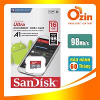 Thẻ nhớ micro SD sandisk Ultra A1 16GB SDHC class 10 98Mb/s