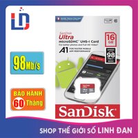 Thẻ nhớ micro SD sandisk Ultra A1 16GB class 10 U1 98Mb/s SDHC