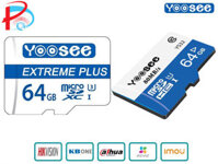 Thẻ nhớ Micro SD Yoosee 128Gb 64G32G Class 10, Thẻ nhớ camera, Thẻ nhớ điện thoại - hàng nhập khẩu - Thẻ Nhớ 64Gb