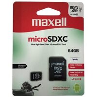 Thẻ nhớ Micro SDHC 64G Class 10 (có tặng kèm ADAPTER) – chính hãng Maxell