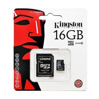 Thẻ Nhớ Micro SDHC Kingston 16GB Class 10 Kèm Adapter - Chính hãng