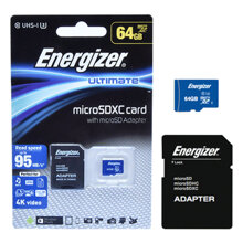 Thẻ nhớ Energizer​​ Ultimate micro SDXC 64GB Class10 UHS-I - 95​​MB/s FMDAAU064A