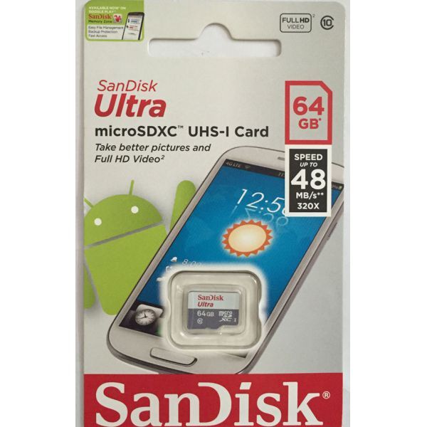 Thẻ nhớ Micro SDXC Sandisk Ultra - 64GB , 48 MB/s