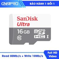 Thẻ nhớ MicroSD 16GB Sandisk Ultra 80Mbs class 10 -  Full HD Video