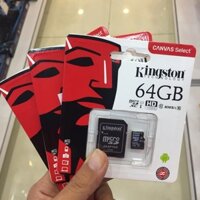 Thẻ nhớ MicroSD 64G KINGSTON Box Class10 80MB/s (Kèm SD adapter). Bảo hành 36 tháng