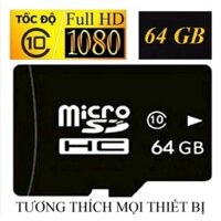 Thẻ nhớ MicroSD Class 10 Tốc độ cao (Đen) 64GB Bán buôn & Bán lẻ thẻ nhớ Micro SD 64G chính hãng Class 10