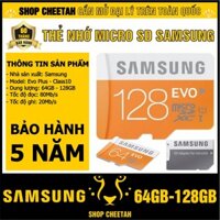 Thẻ nhớ MicroSD SamSung 128GB/64GB – Evo Plus Class 10 – CHÍNH HÃNG – Kèm Adapter – Bảo hành 5 năm