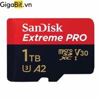 Thẻ nhớ MicroSD SanDisk Extreme Pro microSDXC, 1TB, SQXCZ  V30, U3, C10, A2, UHS-I