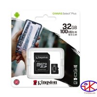 Thẻ Nhớ MicroSDHC Kingston 32GB Class 10 U1 100MB/s SDCS2/32GB