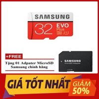 Thẻ nhớ MicroSDHC Samsung Evo Plus 32GB UHS-I U1 95MB/s (Đỏ) + Tặng Adapter Samsung