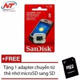 Thẻ nhớ MicroSDHC Sandisk 8GB Class 4 + Tặng 01 adapter microSD