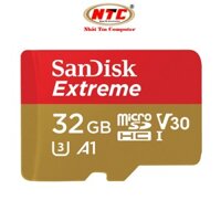 Thẻ nhớ microSDHC Sandisk Extreme 32GB 667X A1 V30 UHS-I U3 100MB/s (Vàng) - KHÔNG BOX