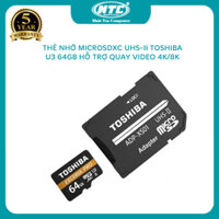 Thẻ nhớ MicroSDHC Toshiba Exceria Pro M501 64GB UHS-II U3 4K - tốc độ đọc 270MB/s ghi 150MB/s (Đen)