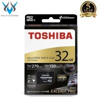 Thẻ nhớ MicroSDHC Toshiba Exceria Pro M501 32GB UHS-II U3 4K R270MB/s W150MB/s (Đen)