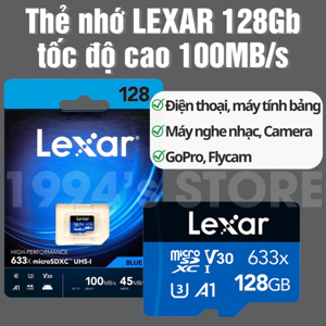 Thẻ Nhớ MicroSDXC Lexar 128GB 633x 95MB/s