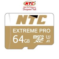 Thẻ nhớ microSDXC NTComputer Extreme Pro 64GB A1 U3 4K R95MB/s W45MB/s - chuyên camera và điện thoại (Gold)